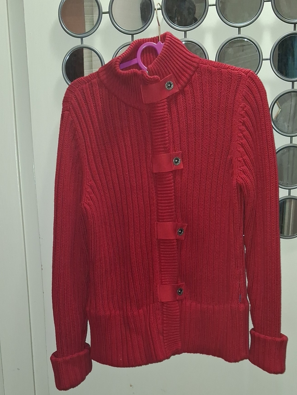 TOMMY HILFIGER RED RIBBED Sweater